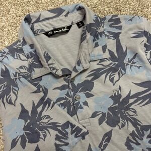 Travis Mathew Floral Hawaiian Short Sleeve Polo Shirt Golf Casual Mens Medium
